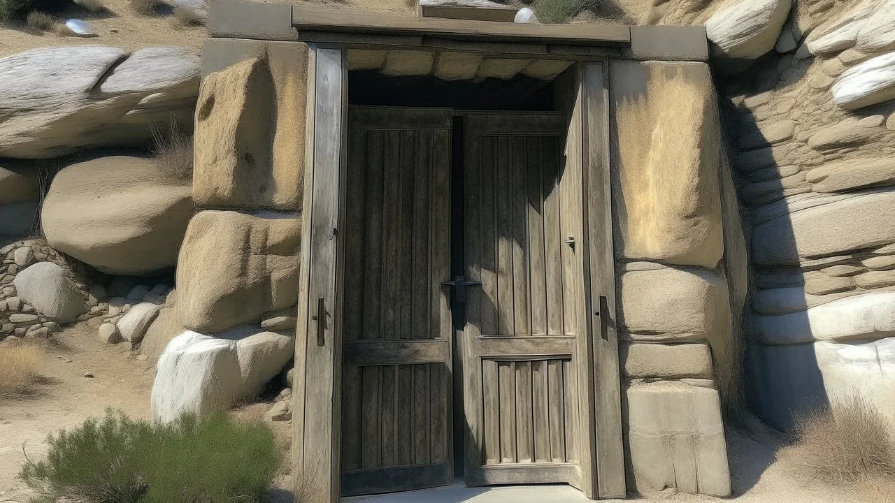 huge door in side mountain