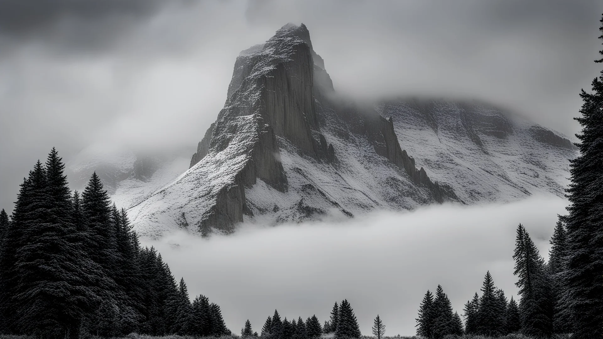 Mont aiguille en isère sous l'orage