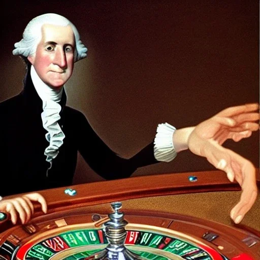 George Washington losing it all at the roulette table