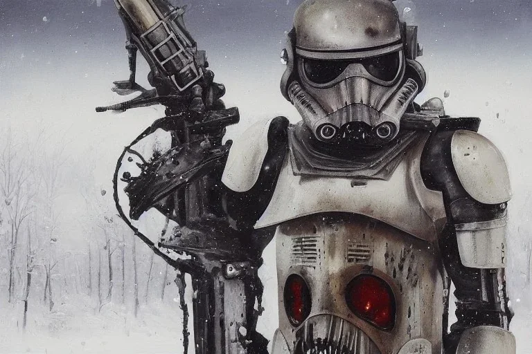 gaspunk stormtrooper in winter painted by hr giger