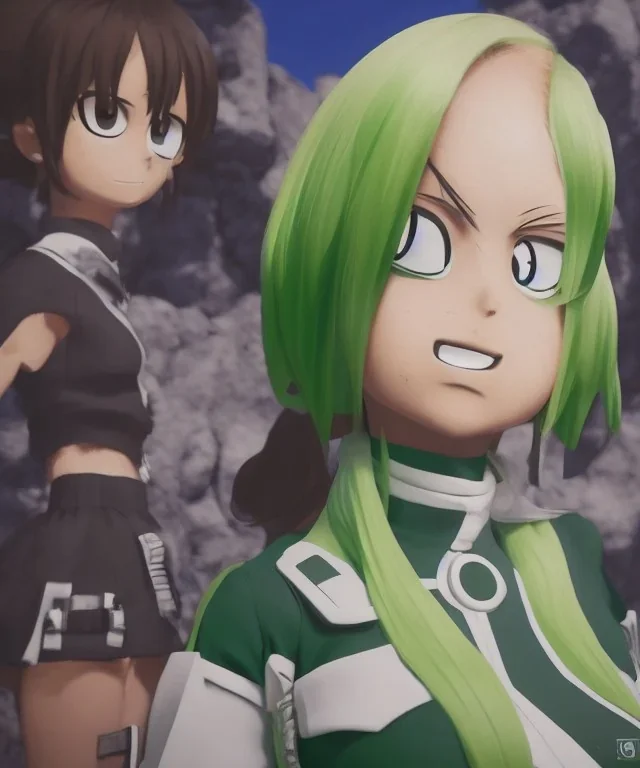 My hero academia character tsuyu asui, realistic, fantasy, unreal engine