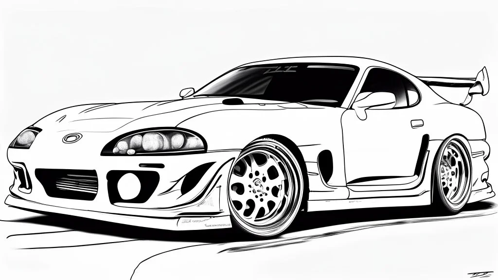 toyota supra car without color for coloring