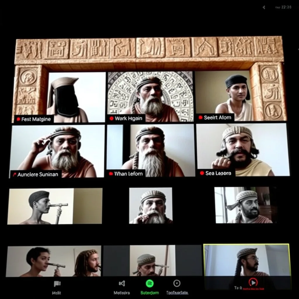 Zoom call involving several ancient Sumerians.