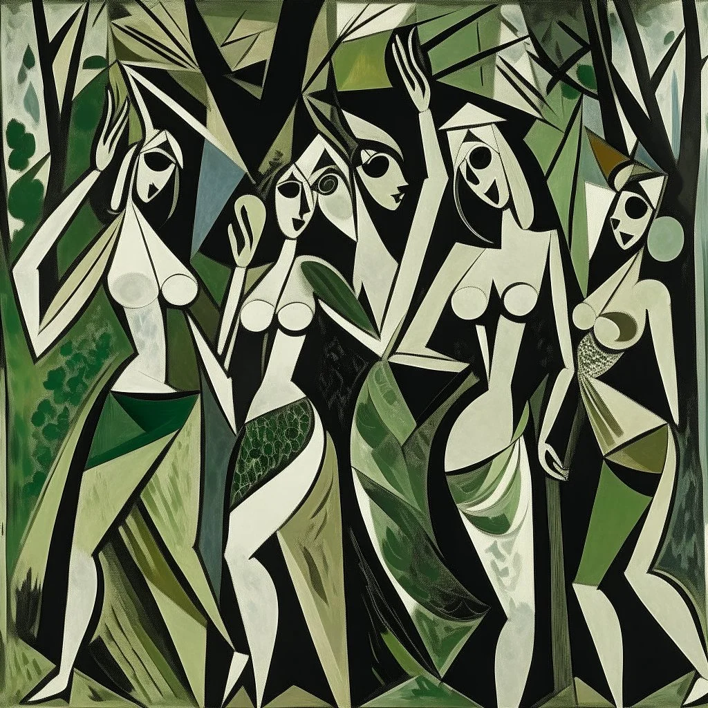 picasso 5 dansende vrouwen kubisme and trees