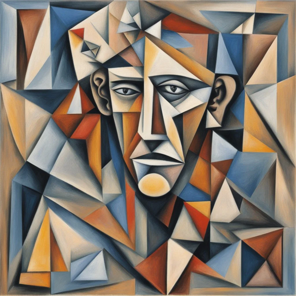 Cubism, the poker player, broken angles between image fragments, combined varying planes, different angles, masterpiece detailed abstract image, cubistic fragmented pastel drawing, fantasy portrait by pablo picasso