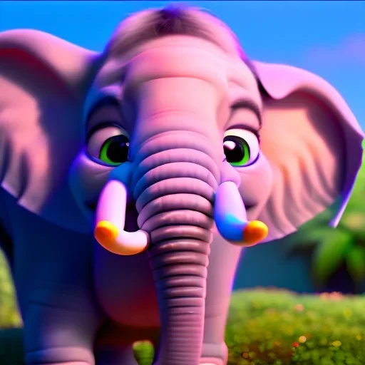 Elephant, chick , pixar studio detail, 8k