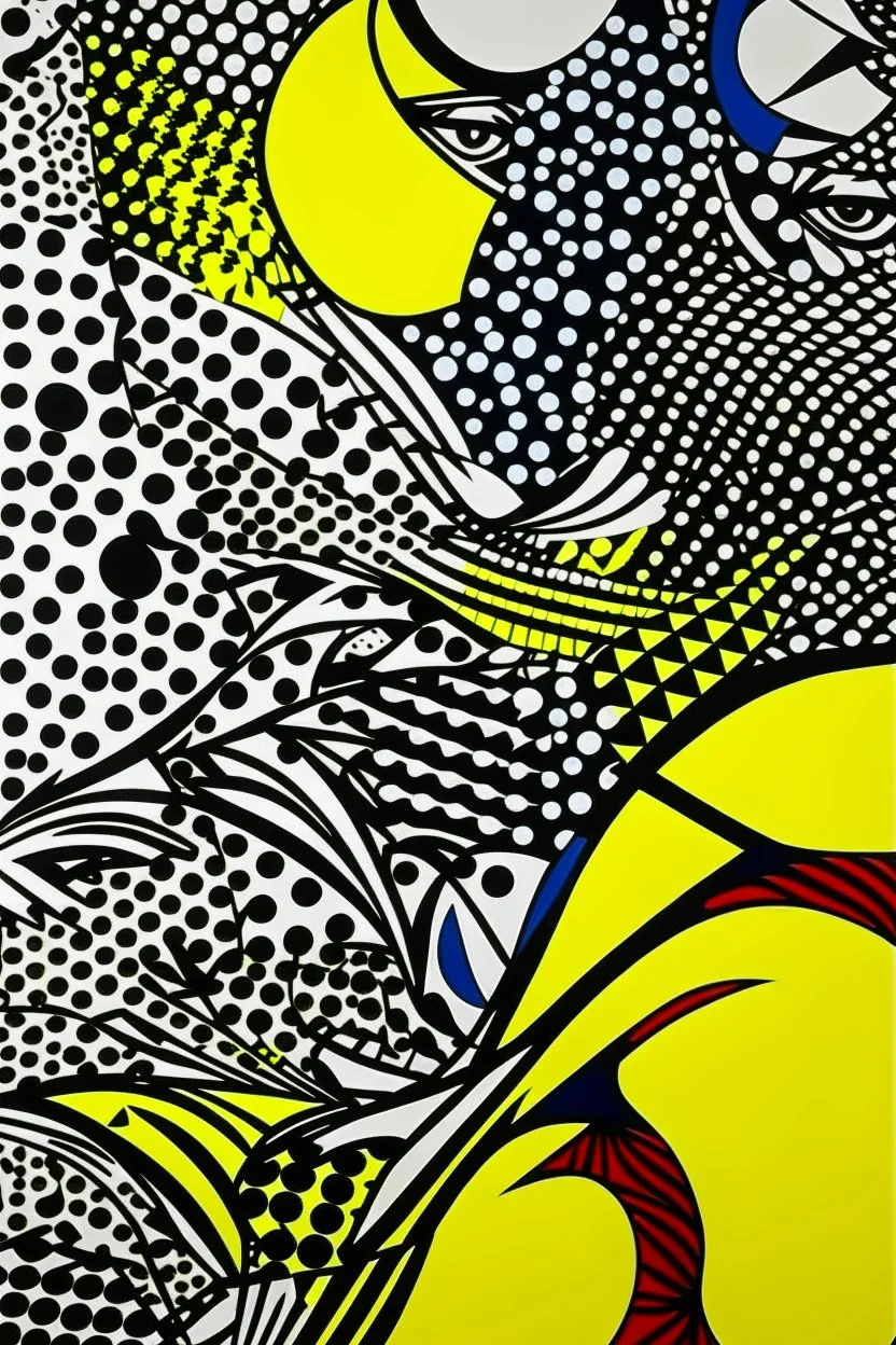 PEACE crazy shapes pencil draw style of roy lichtenstein