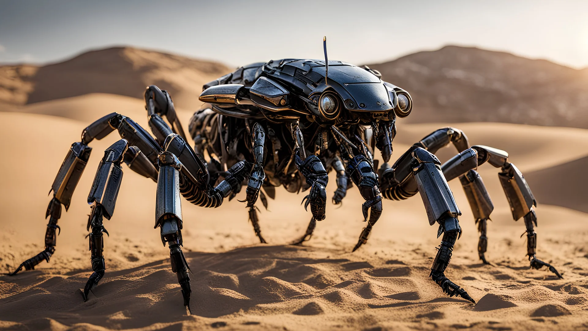 [Egyptian:biomechanical] (((Robot Scorpion))), full body, medium shot photograph, hyperdetailed, natural lighting