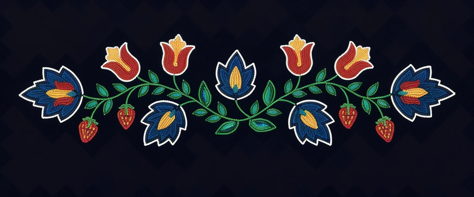 Cree beaded flowers and leaves