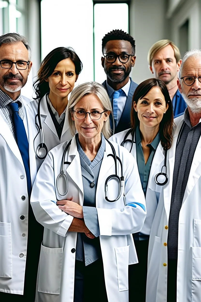 A group of doctors standing behind each other