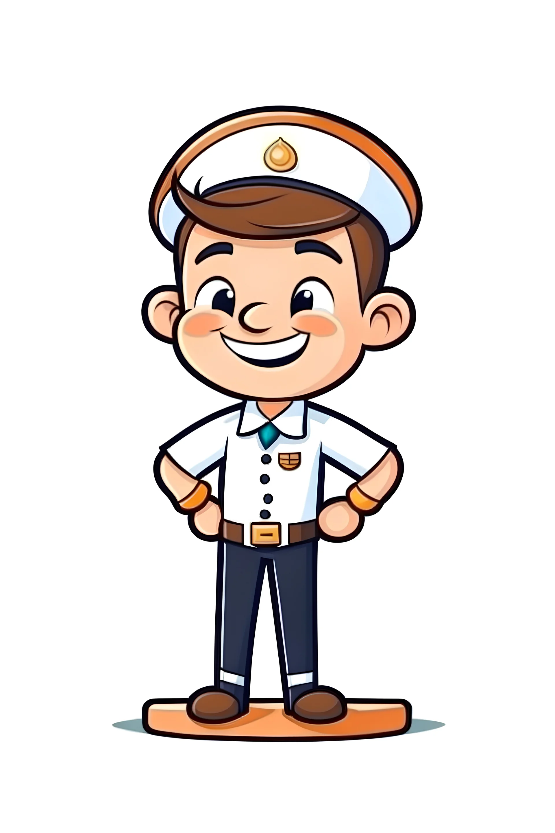 simple cartoon sailor on wooden ralf clipart image animated style on white background