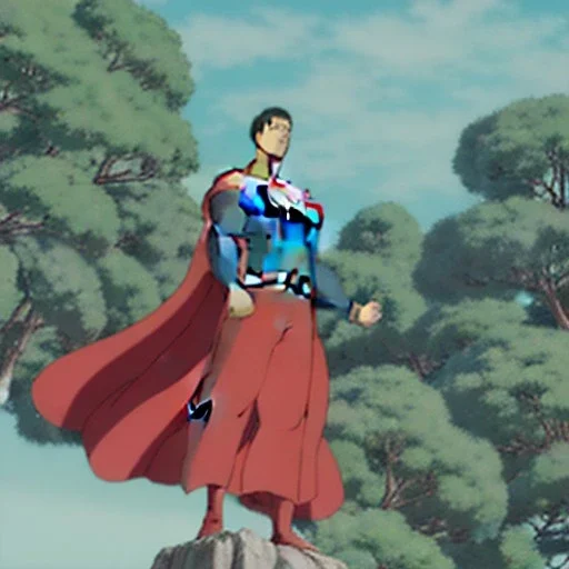 Superman T-posing on Jesus Christ