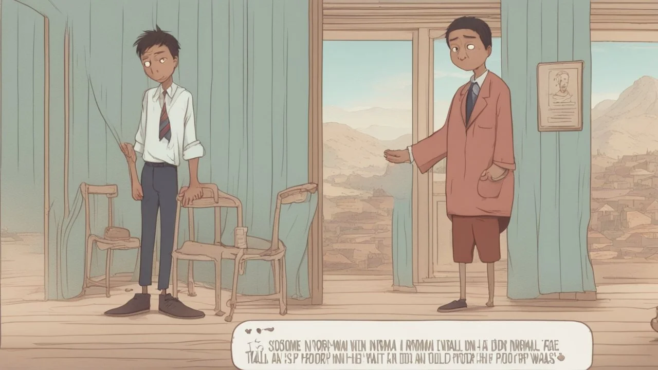 شخص جسمه عادي ووجه طولي ووضاصح عليه انو مسكين