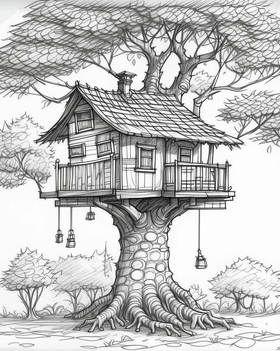 dibujo casa con forma de arbol