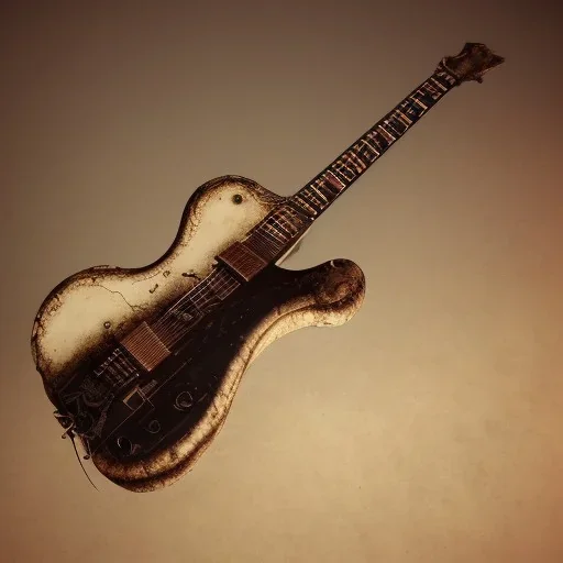 Steampunk GUITAR, hyper realistic