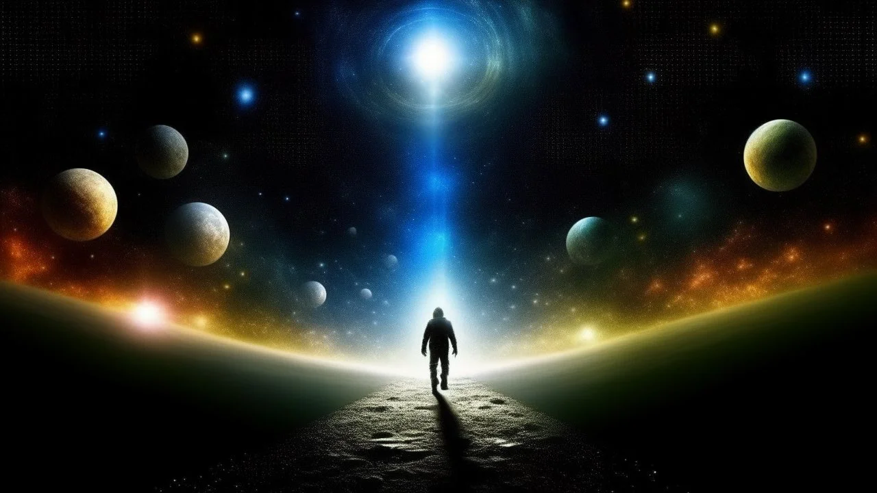 matrix universe, space, planets, god creation walking in the light