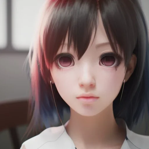 Anime girl studying in the classroom, unreal engine 5 --ar 2:1