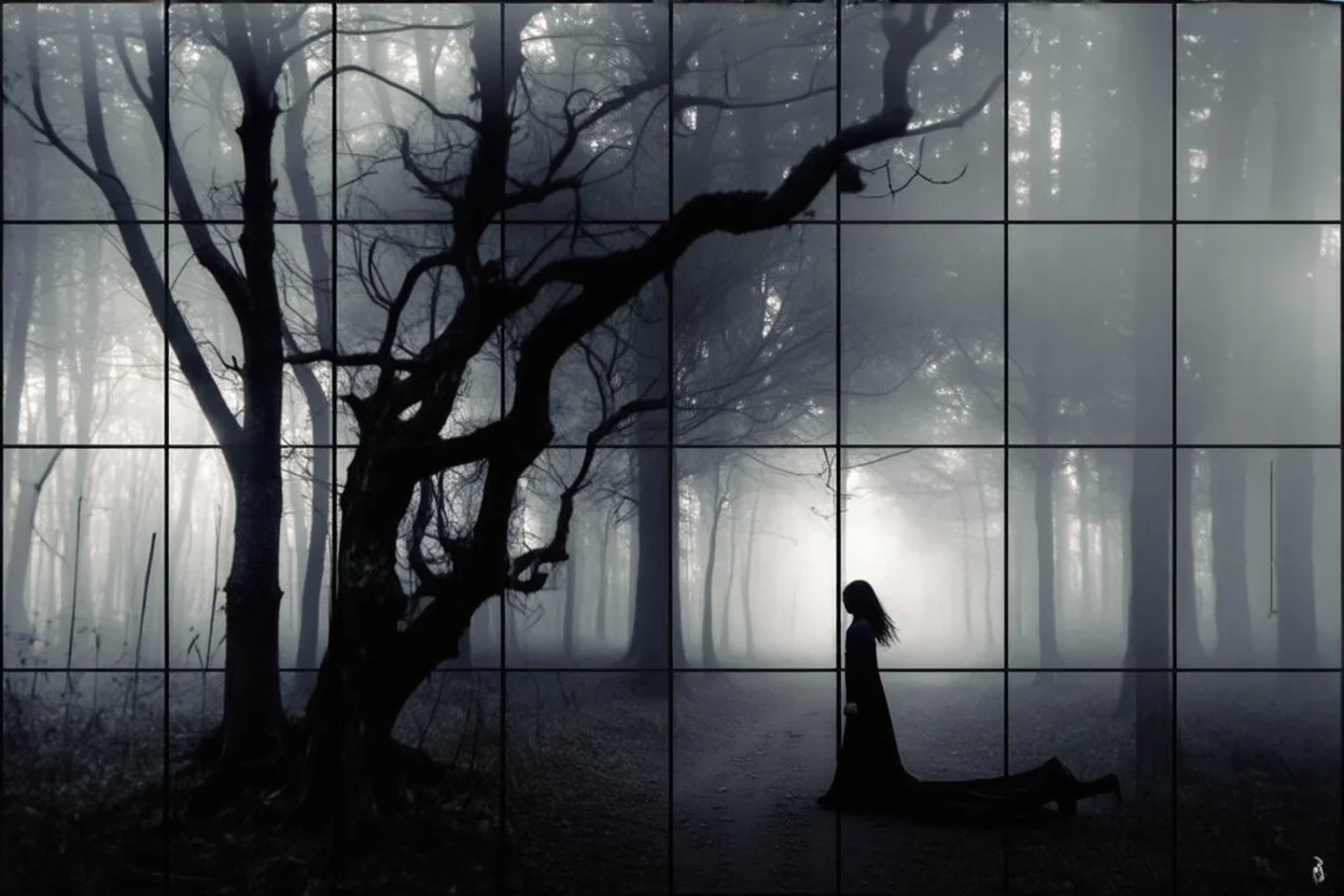 Trees, forest, one person, gothic horror movies influence, photography hd