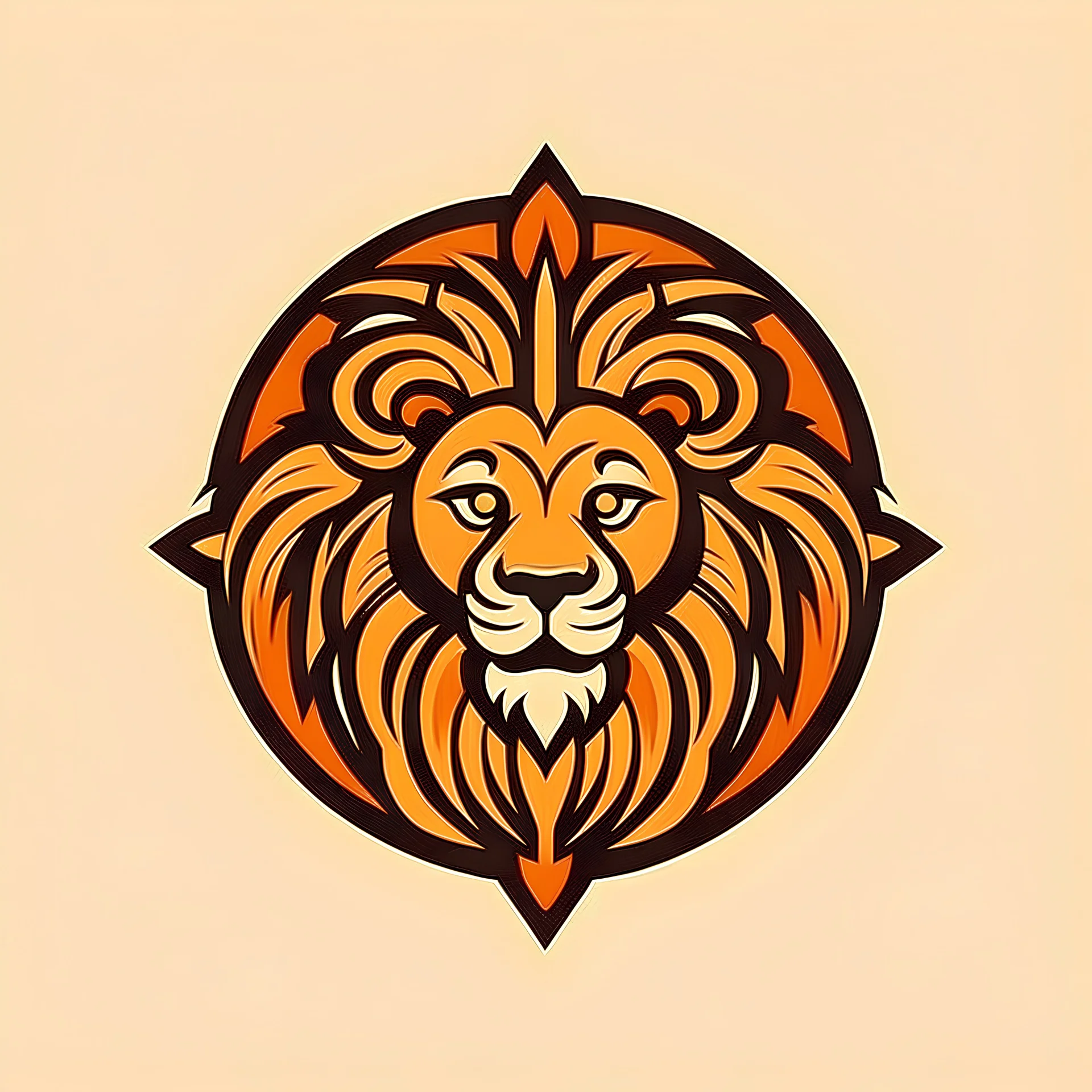 Logo design of an Iranian sun lion symbol (vector and minimal)