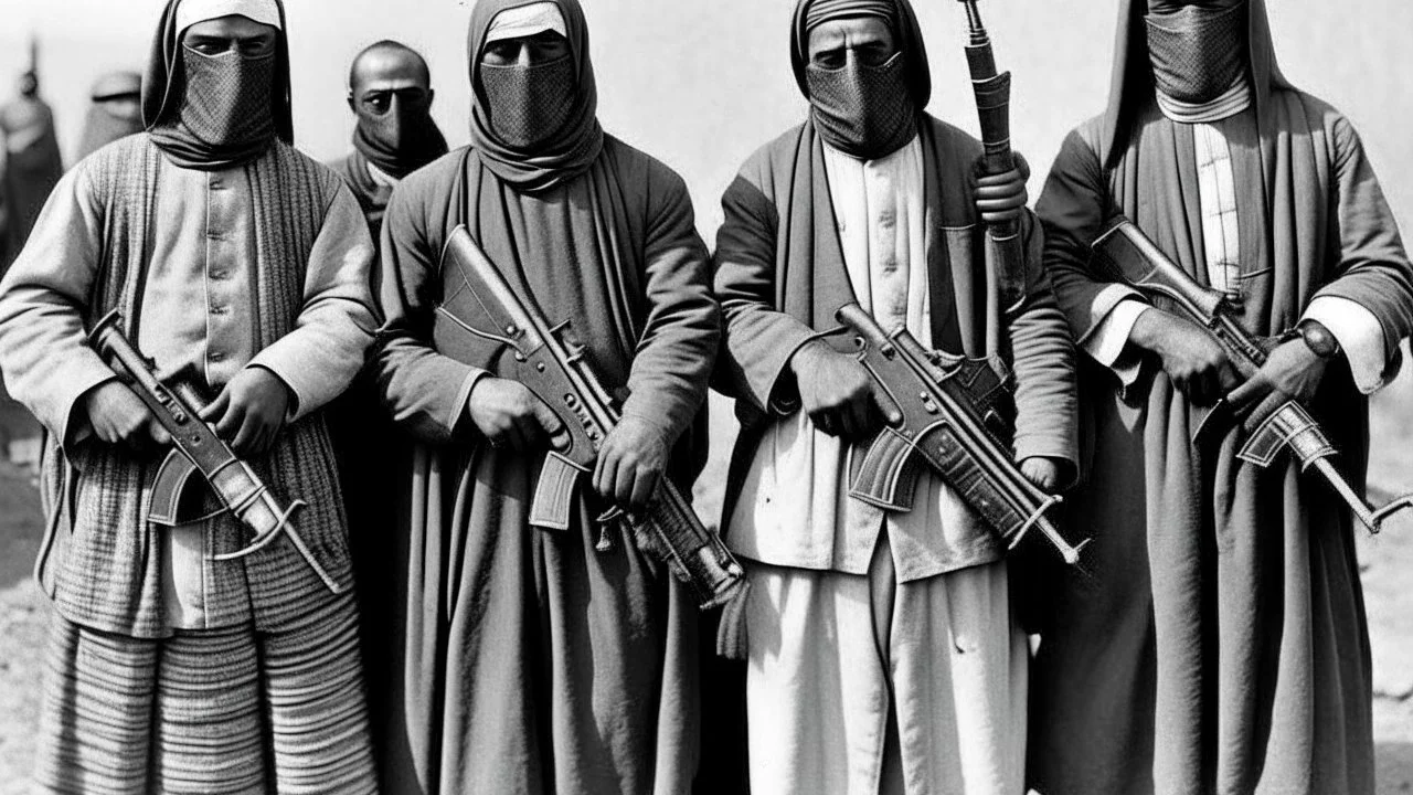 Four men masked arab killers 1930 bloody guns