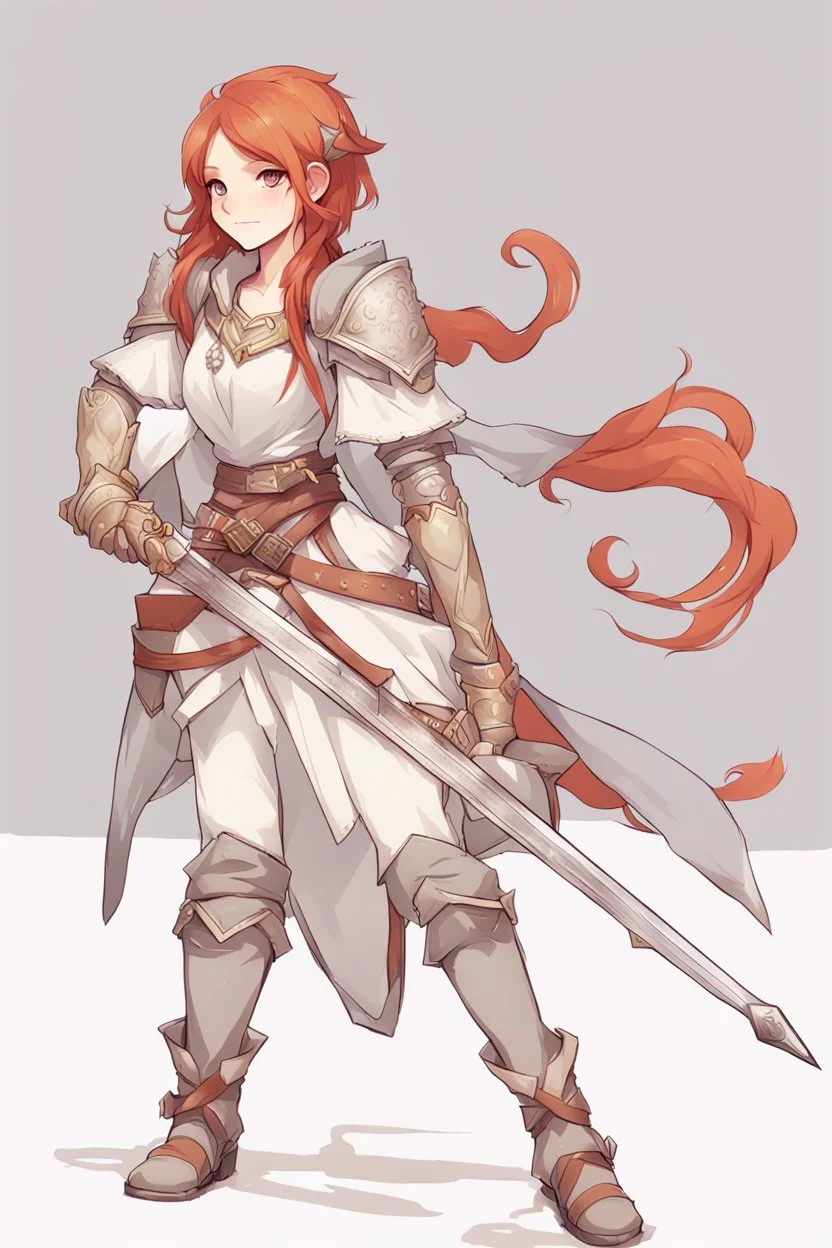 Teenaged Female Red haired kitsune paladin/bard