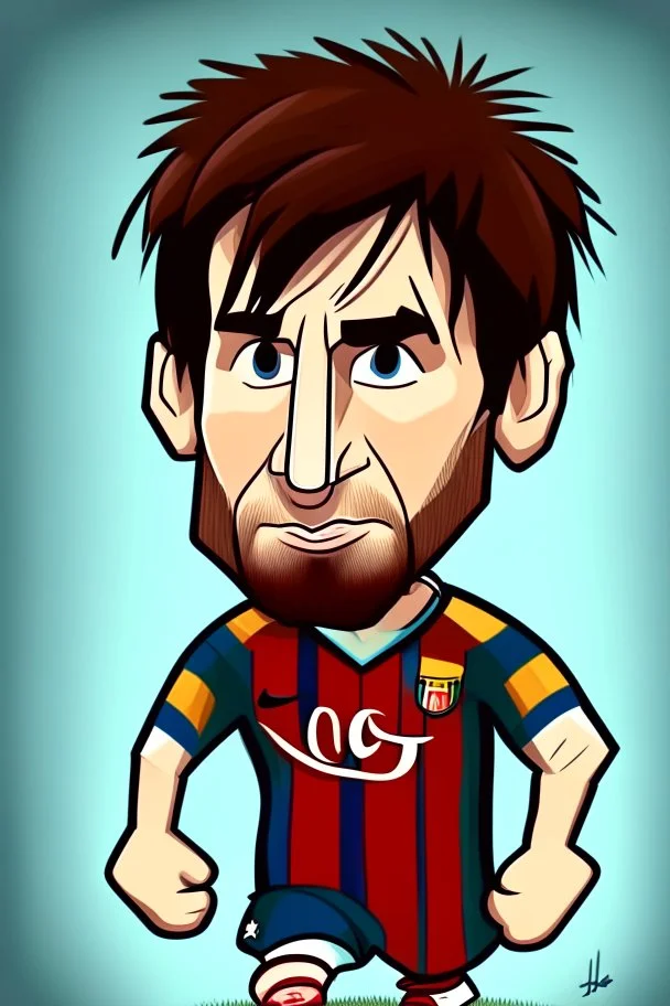 Lionel Messi Footballer cartoon 2d