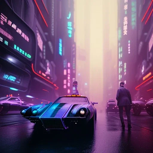 afterlife in the digital void, thriller vibe, 4k, moody cinematic lighting, realistic, highly detailed, blade runner style future Tokyo, blue and purple, highly detailed, conceptual art, volumetric, octane render