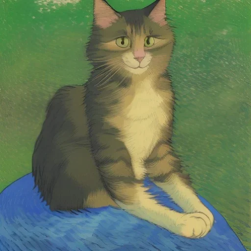 Portrait of a cat by Van Gogh