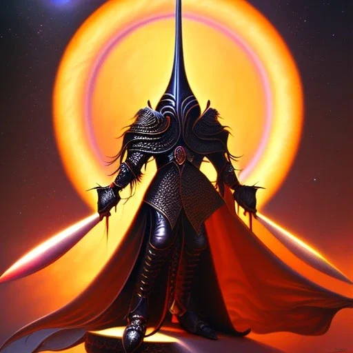 Dibujo al oleo Épico de Sauron estilo de Boris Vallejo