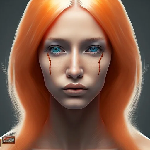 female prisoner, hyper realistic, orange jumpsuit, blonde hair