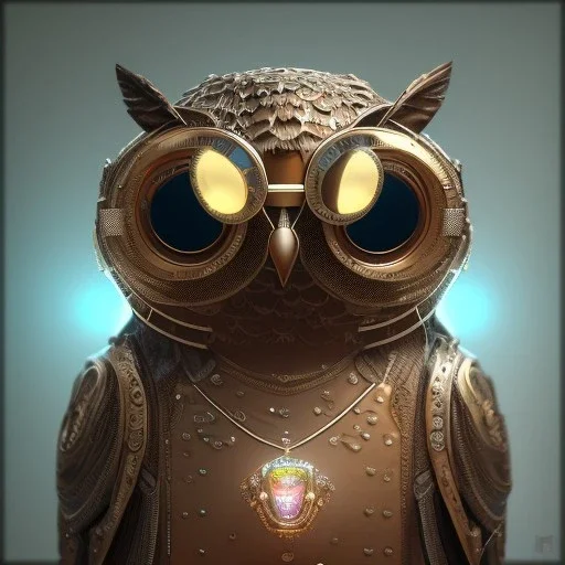 depth of field, Steampunk Owl, extreme detail, Photorealism, macro lens 24mm,bokeh, cinema4d, 8k, unreal engine 5, redshift render, midjourney4, octane render