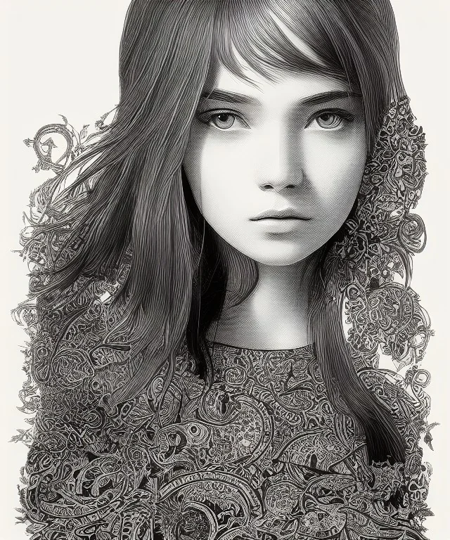 close-up face portrait of young and cute ukrainian girl, intricate, elegant, sharp focus, illustration, detailed eyes, digital painting, concept art, matte, masterpiece, adorable, round face, by tristan eaton