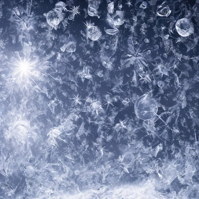 celestial, reflection, ice crystals, snow, icicles