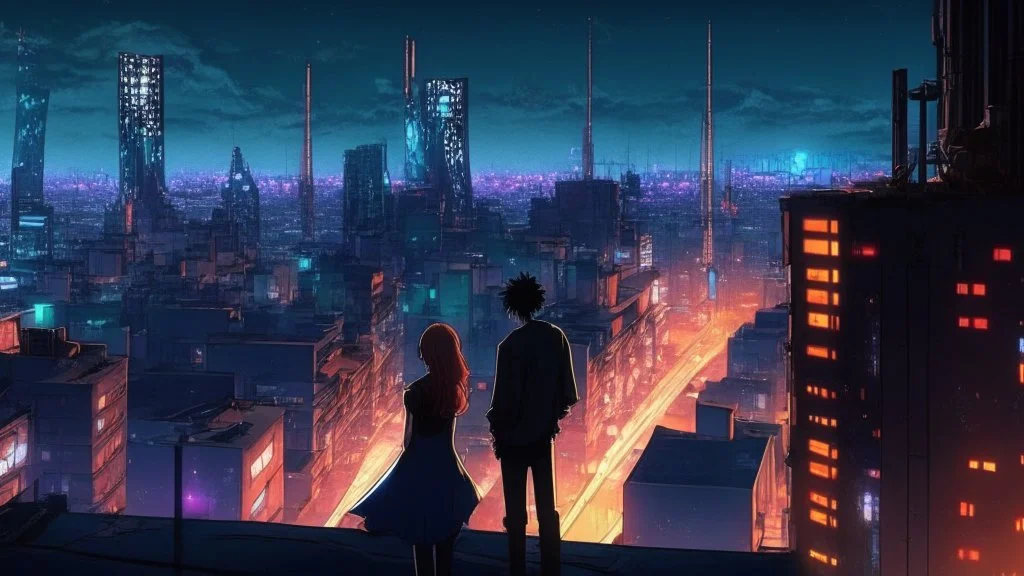 Cyberpunk City skyline