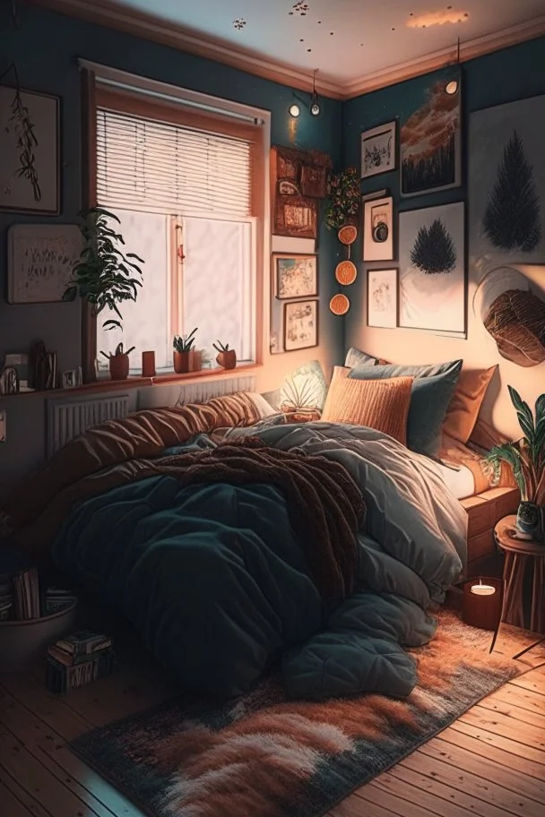 cozy vibes art bedroom