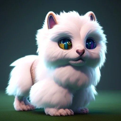 cute fluffy fantasy baby griffin, extremely detailed, 3D animation, symmetrical, centered, lots of light, colourful, octane render, orange