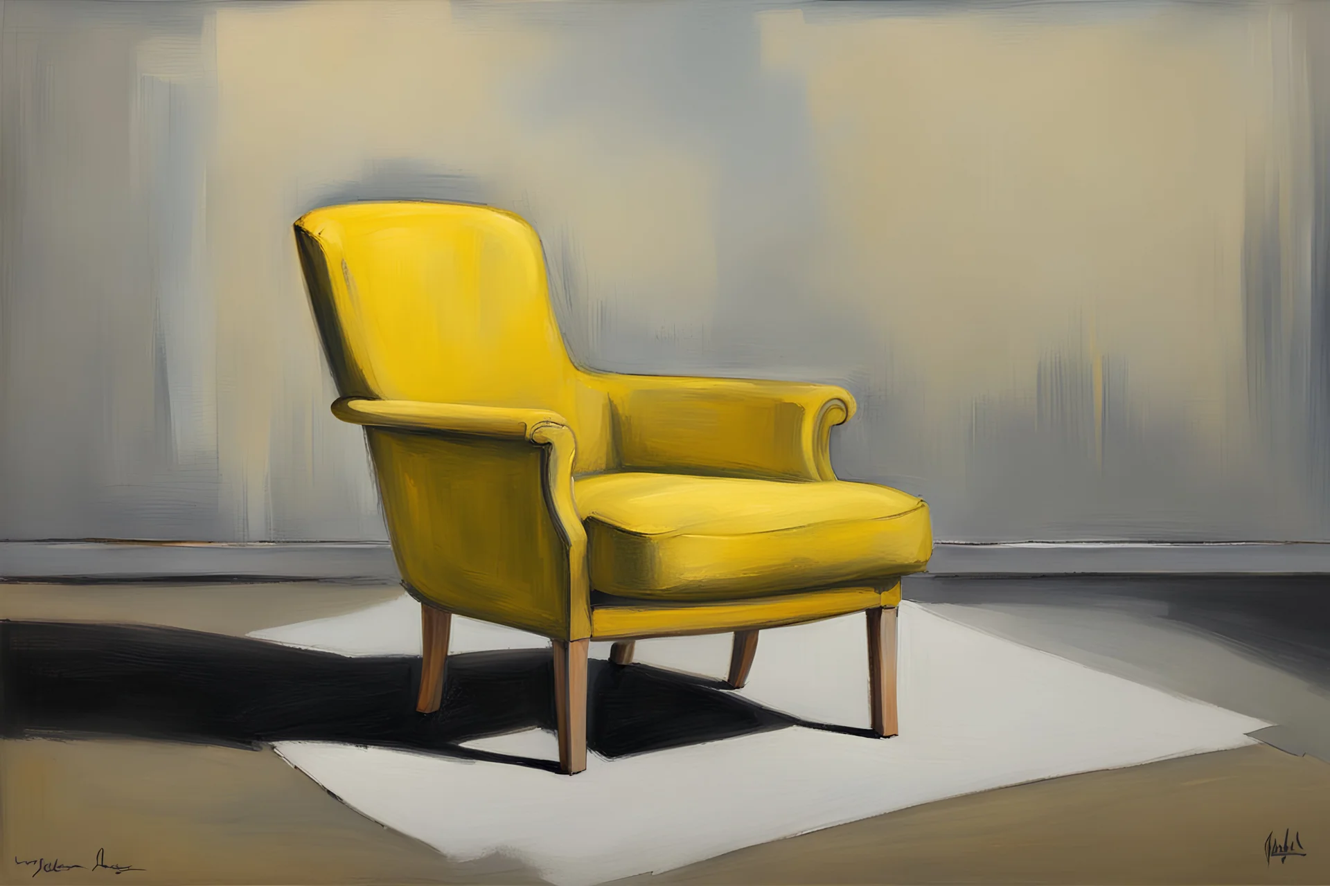 yellow chair .19th painting