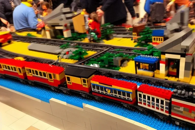 Lego Train in lego central Station New York