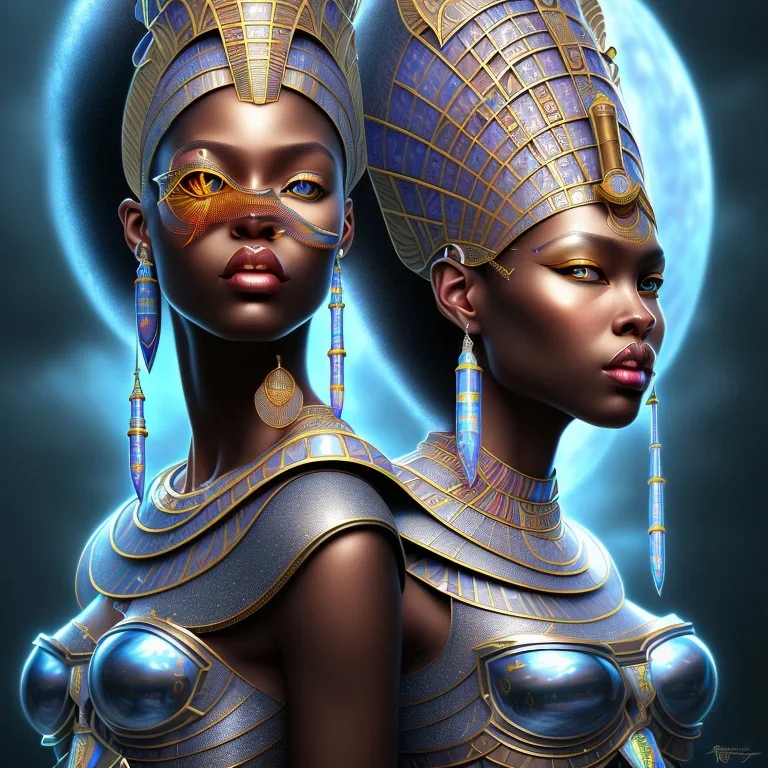 sango fantasy, fantasy magic, intricate, sharp focus, illustration, highly detailed, digital painting, concept art, matte, masterpiece head sexy view black African beauty black afro hair earth lady silver falcon head Egyptian princess