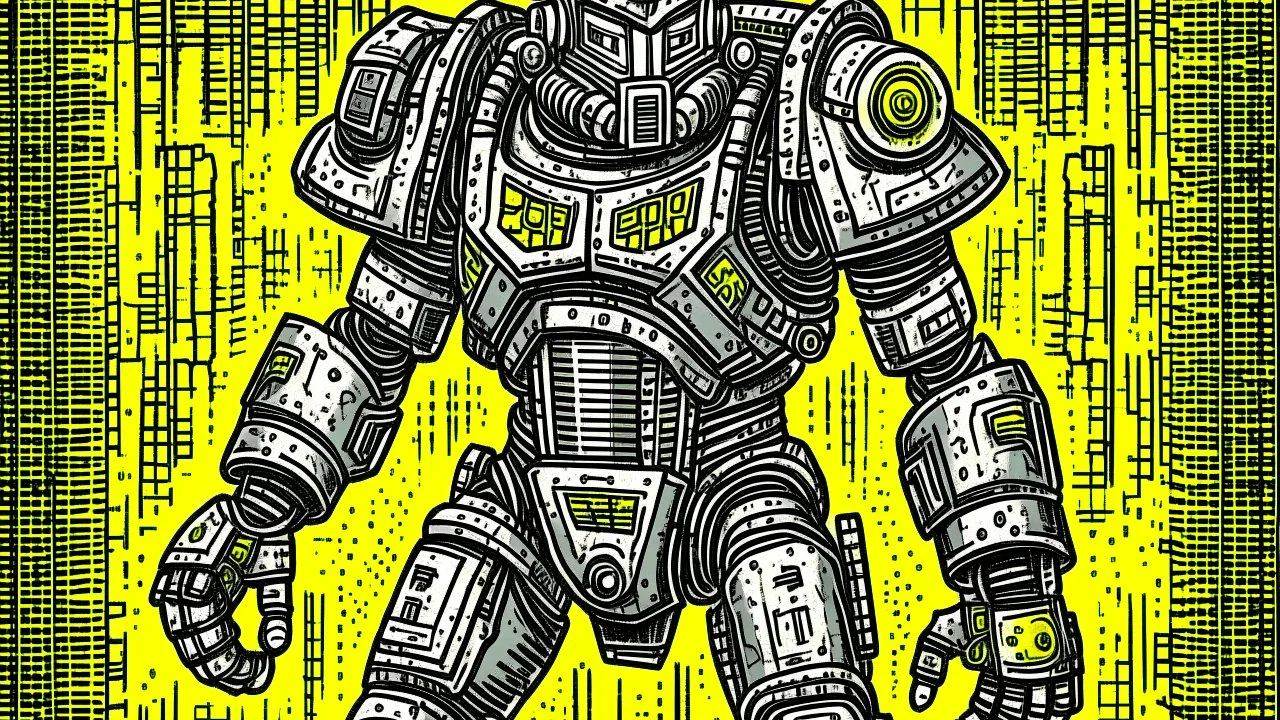power armor comic style