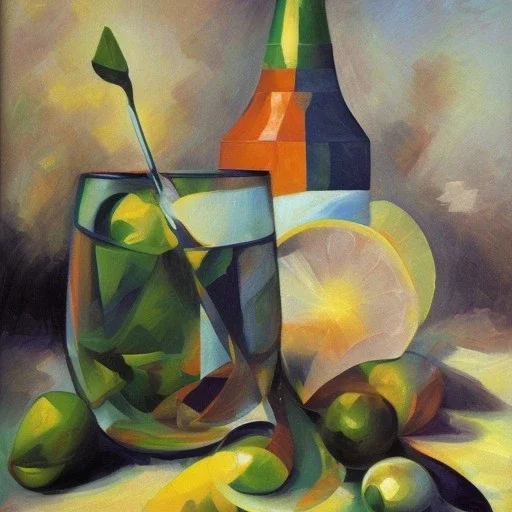 cubist painting of a lime