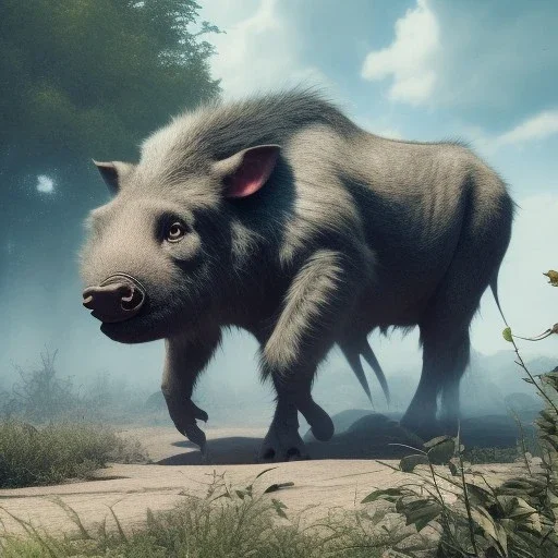 Ultra realistic warthog. epic, highly detailed, unreal engine 5, god rays, ray tracing, RTX, photo realistic lighting, ultra detail, volumetric lighting, 3d, finely drawn, high definition, high resolution.