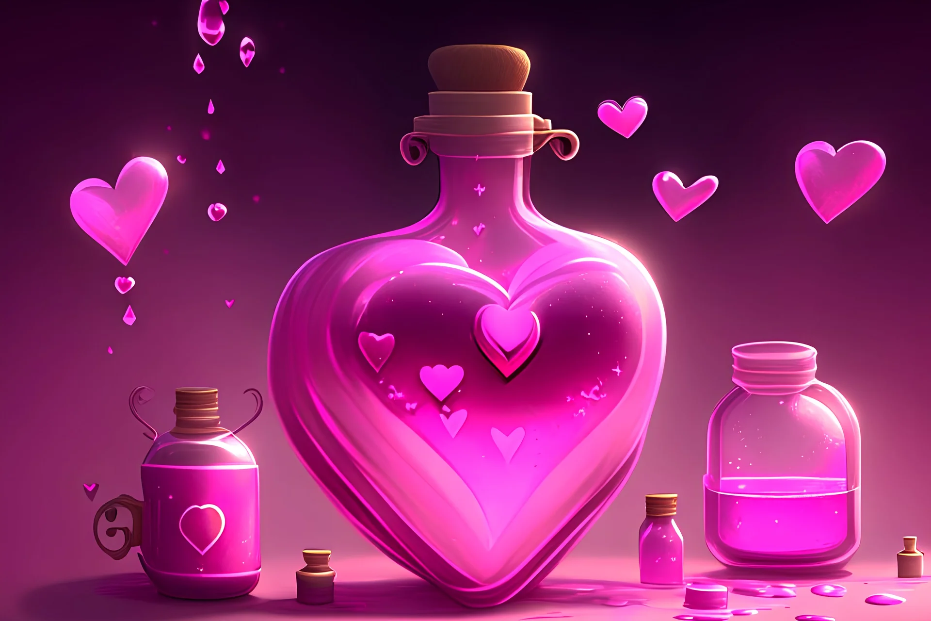 pink heart potions background
