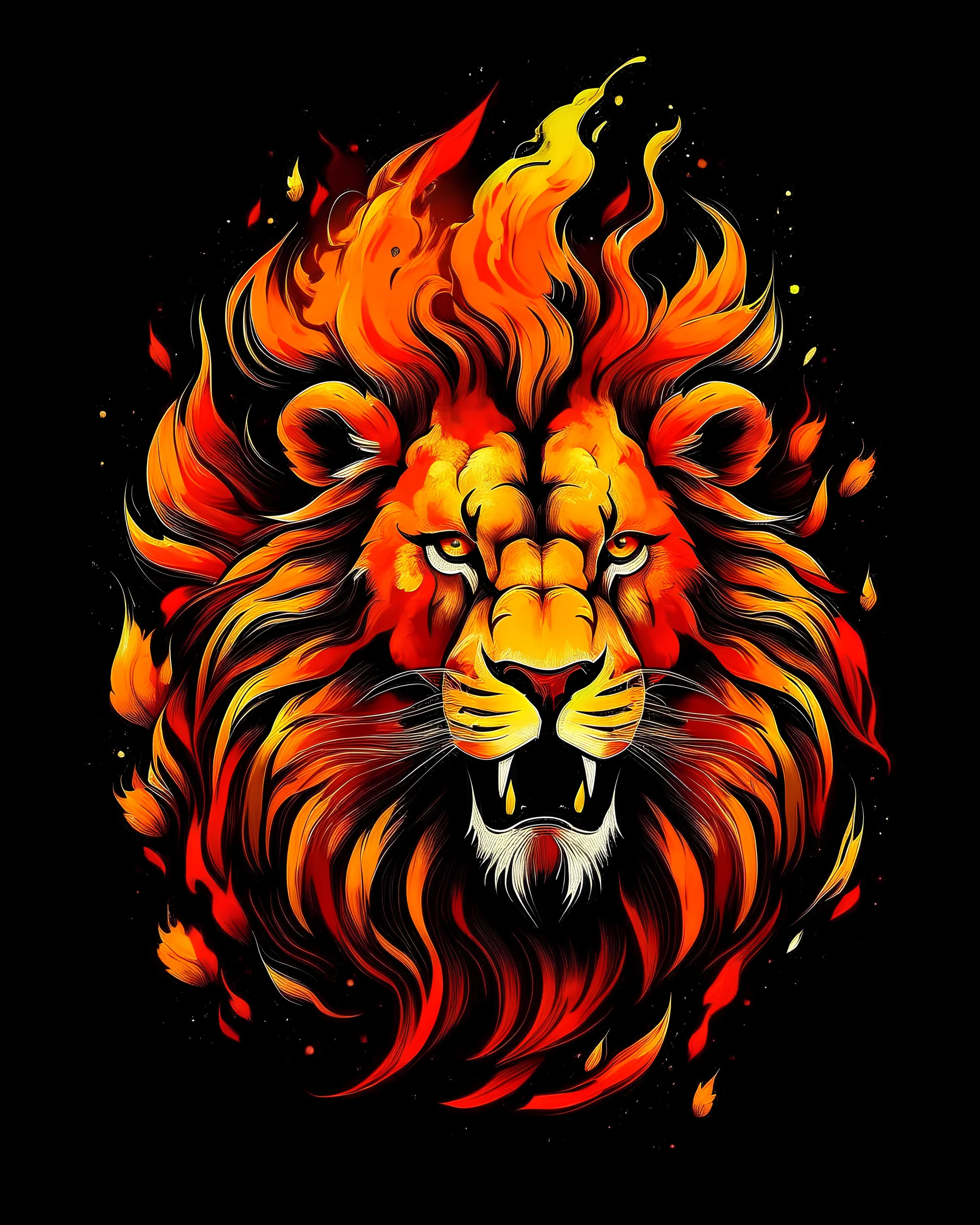 lion on fire