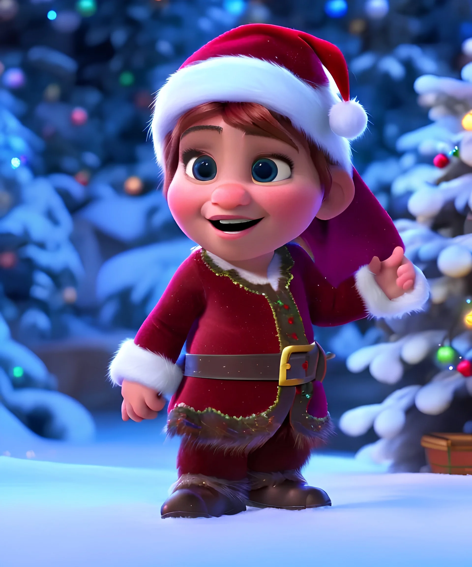 Cute Christmasy character, magnificent, majestic, Realistic photography, incredibly detailed, ultra high resolution, 8k, complex 3d render, cinema 4d.