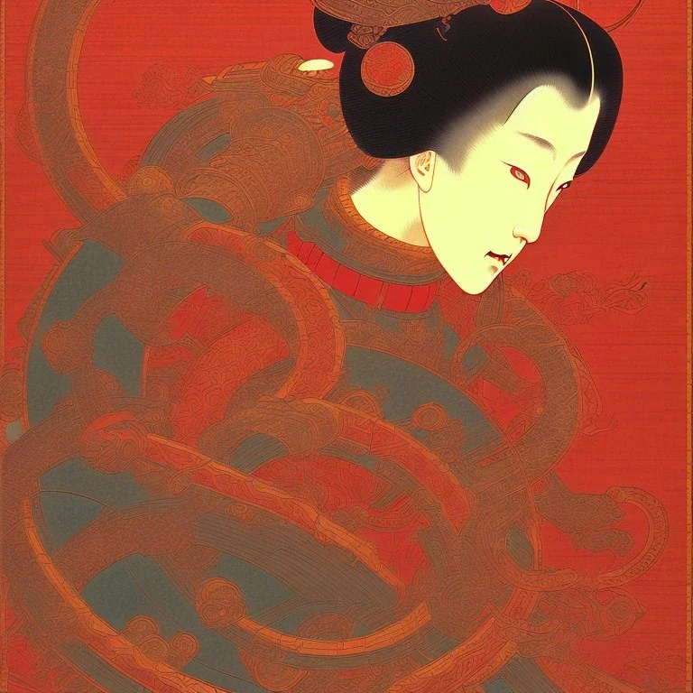  Ukiyo-e style, red sun