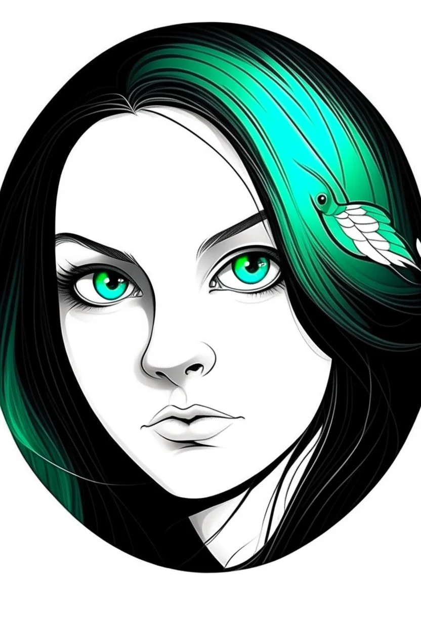 fantasy beautiful logo cartoon circle green eyes