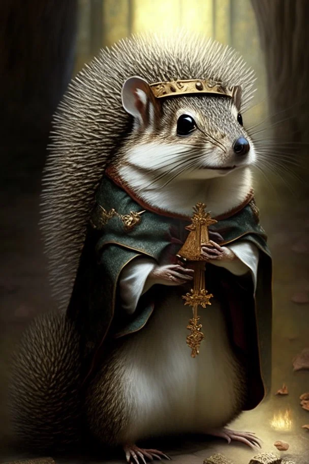 squirrel hedgehog mix being a cleric of death