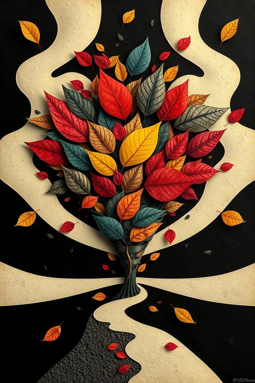 tornado of fall leaves; Dada; Surrealism