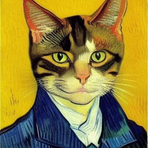 Portrait of a cat by Van Gogh